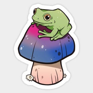 Bisexual Pride Mushroom Frog Sticker